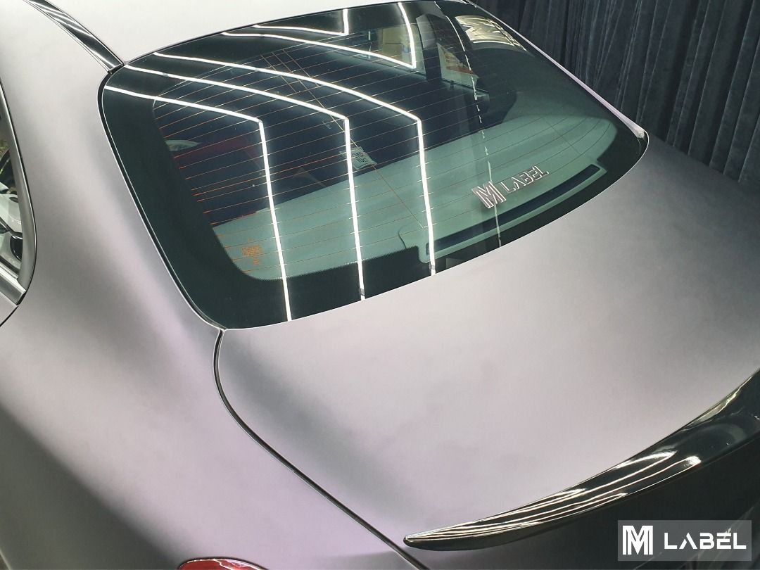 Mercedes Benz W205 Full Vinyl Wrap - Matte Black Purple, Car ...