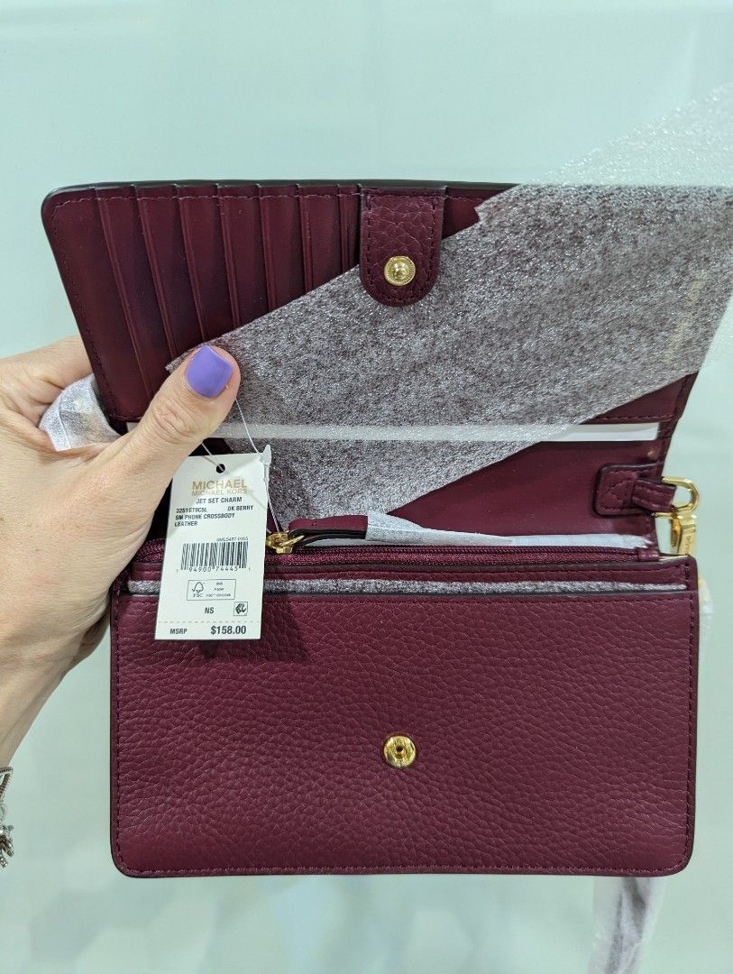 Michael Kors Crossbody Dark Berry Leather Bag