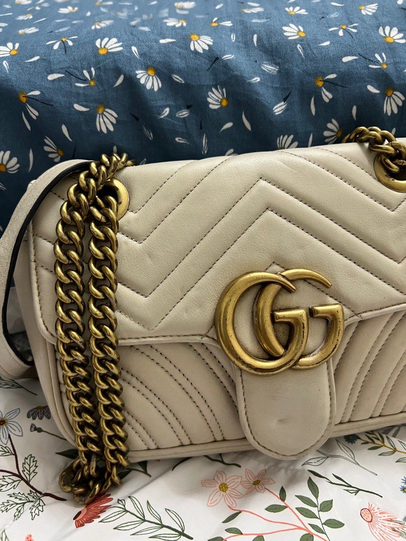 MINI GUCCI MARMONT IN CREAM