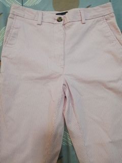 M&S Collection Cotton striped Chino Pink
