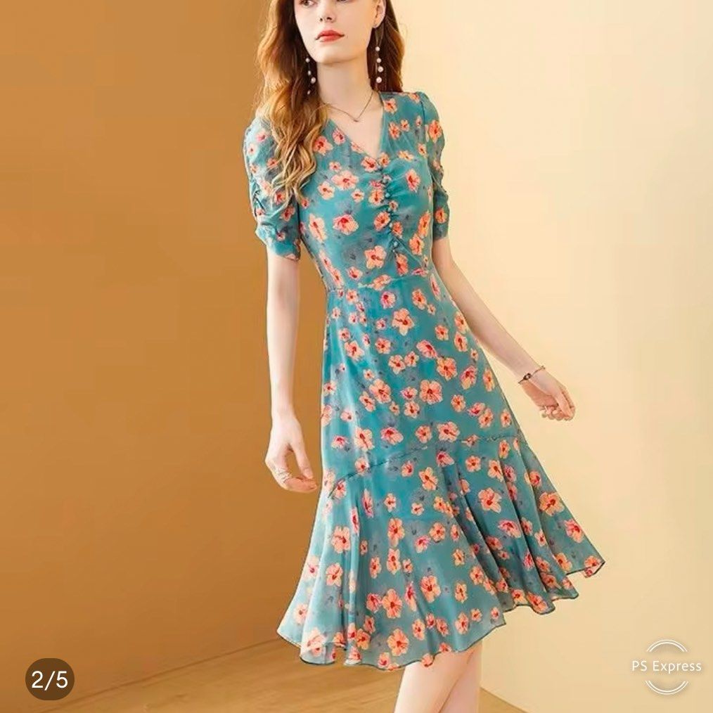 NEW Floral Chiffon Dress Women s Fashion Dresses Sets