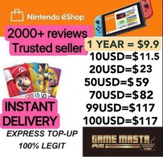 Nintendo switch eShop Gift Card Credit code / Nintendo Switch Online Membership + Expansion Pack / [US][JAPAN]