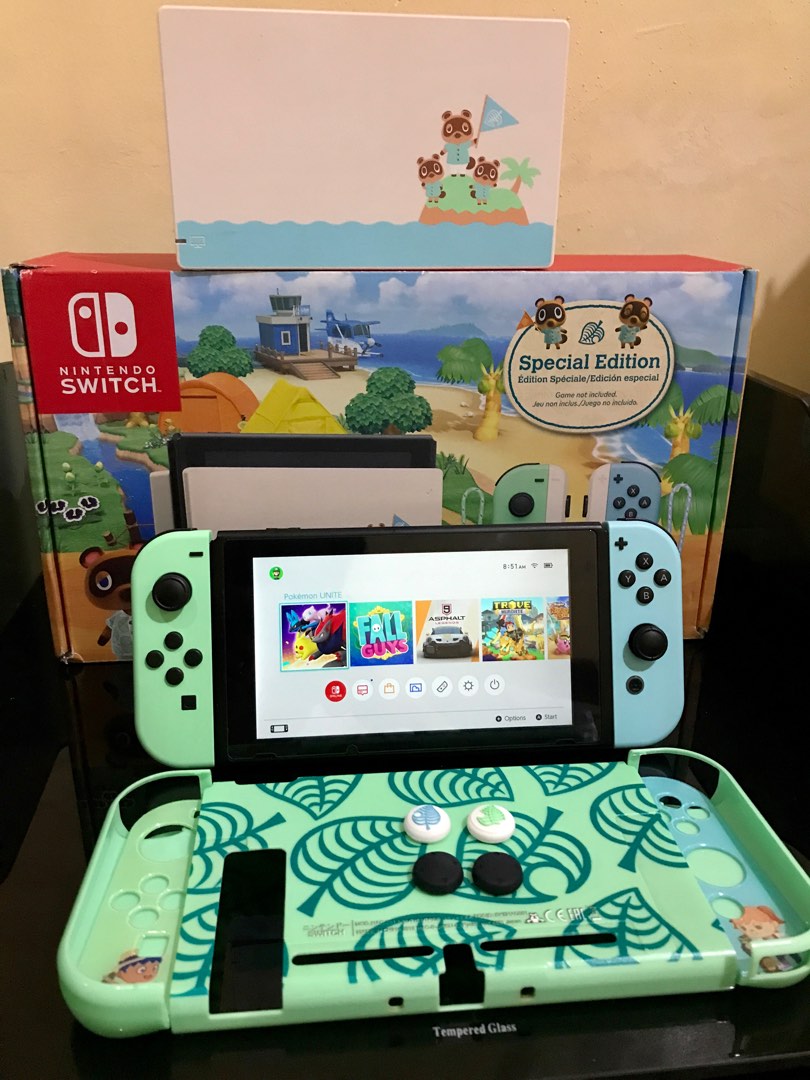 Nintendo switch V2 animal crossing with games, Video Gaming, Video Game ...