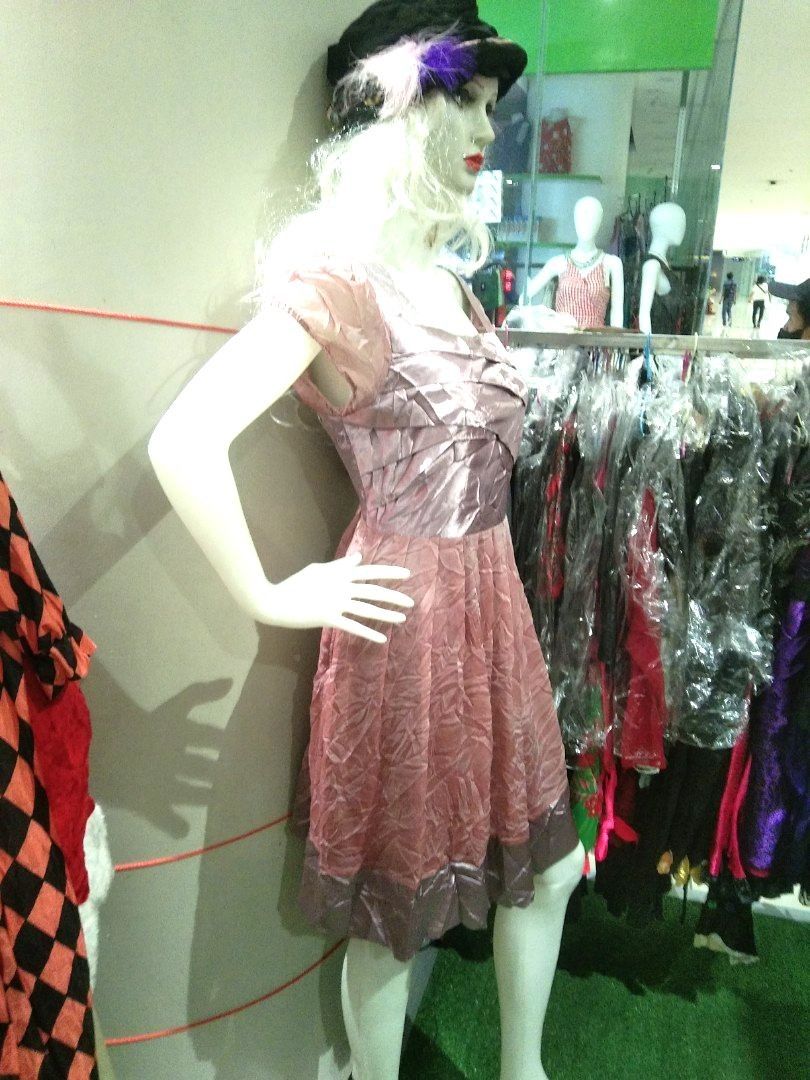 Old rose cocktail dress plus size satin and chiffon flowy Women s