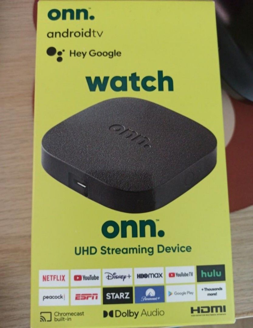 ONN Android TV box UHD streaming device 4K with Chromecast, 家庭電器, 電視 ...