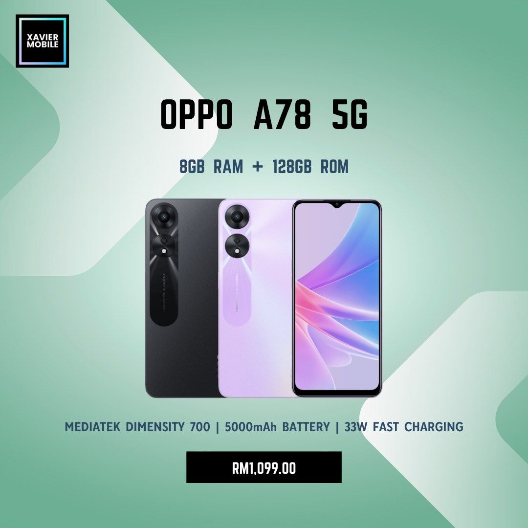 OPPO A78 5G | 8GB + 128GB, Mobile Phones & Gadgets, Mobile Phones ...