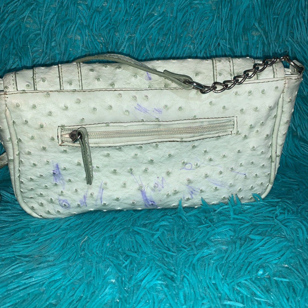 Ostrich leather chain Sling bag, Women's Fashion, Bags & Wallets, Cross