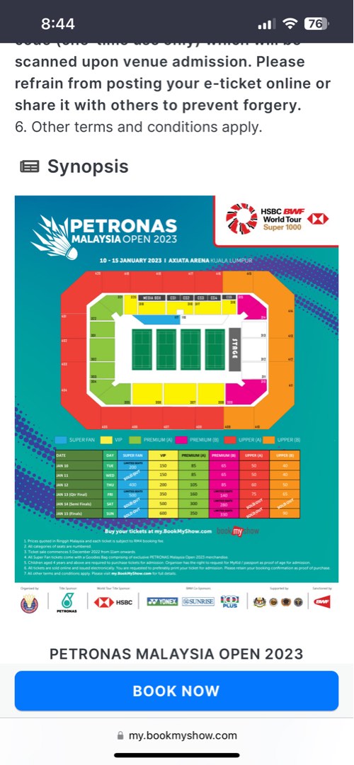 PETRONAS MALAYSIA OPEN 2023!!!, Tickets & Vouchers, Event Tickets on