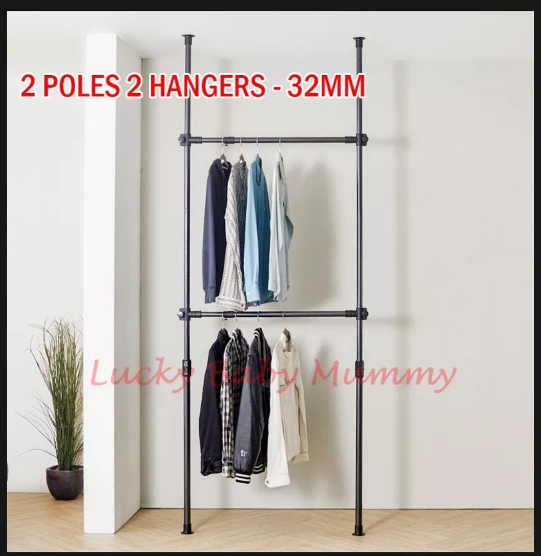pole wardrobe system. open wardrobe., Furniture & Home Living, Home