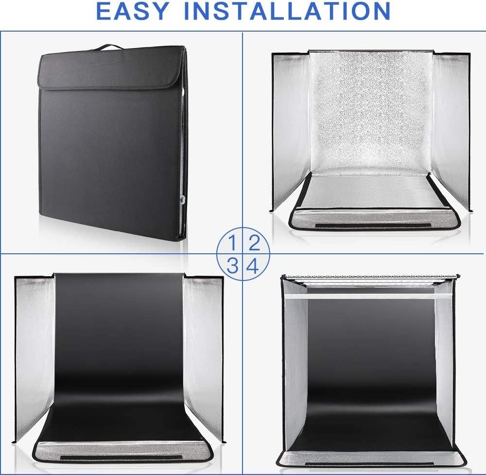 Portable Photo Studio, 24 * 24 * 24 inchs Large Foldable Photography