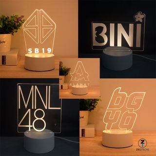 PPOP sb19 bgyo mnl48 alamat bini 3D Led Illusion Night Lights 16 or  3 color  Changing Lamp