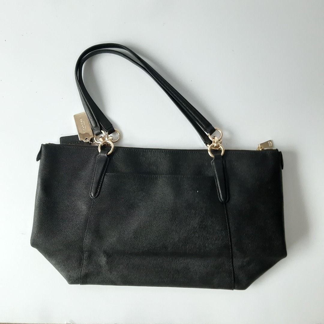 Coach crossgrain ava tote shoulder bag black clearance