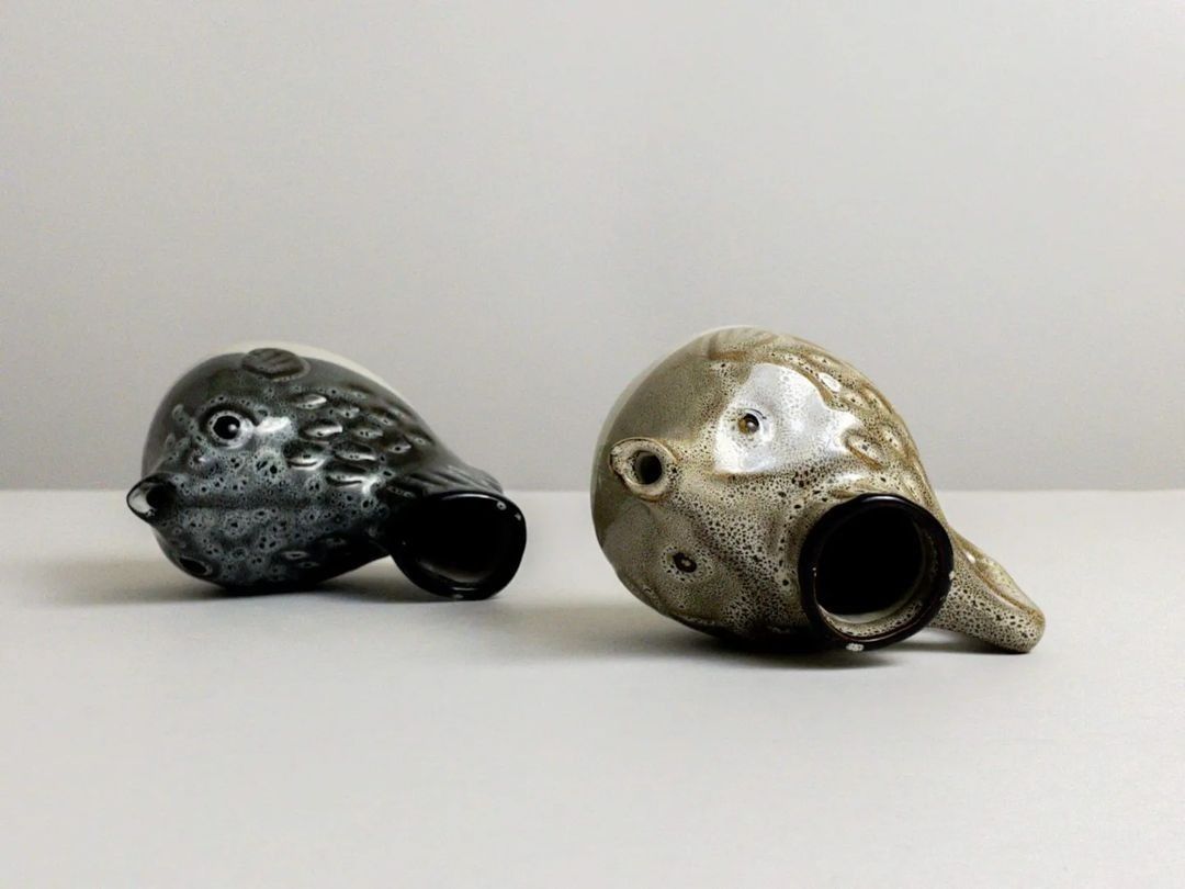 Puffer fish sake decanter/bud vase (Category: Coffee & Tea Tableware) located in Quezon City. Submitted by yugen_ph (Listing ID 1209199384, Image 3). Description: Puffer fish sake decanter/bud vase/display D: 4.8 x 3” H: 3.3” Capacity: 250ml Origin: Japan Condition: VGC, like new Stock: 2 dark gray, 2 beige Price: ₱295/pc • Comment ‘M’ + quantity to reserve. • Wait for invoice • Modes of payment: GCash/ BPI **Metro Manila shipping through Lalamov