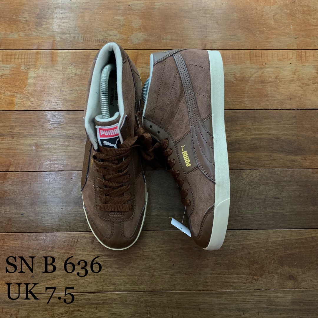 Brown puma roma on sale shoes