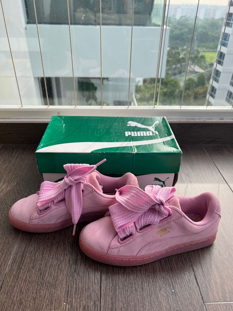 Puma suede heart reset pink sale
