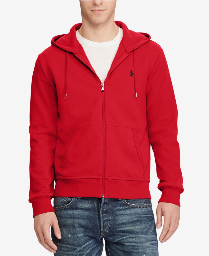 Ralph lauren red sweat zip hoodie, Women's Fashion, Coats, Jackets and  Outerwear on Carousell
