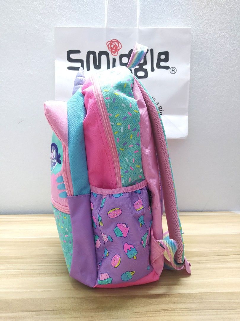 Ready stock Original Smiggle pink Unicorn cat backpack kids school