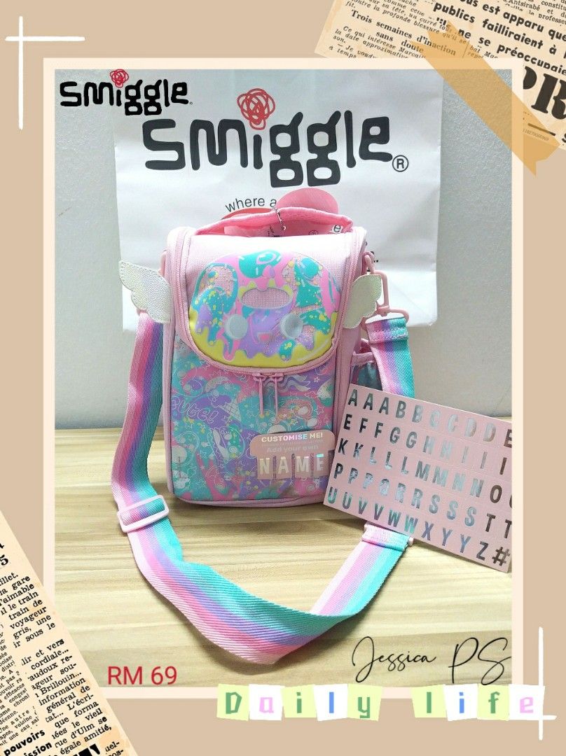 Ready stock Original Smiggle pink junior lunch bag diaper bag beg