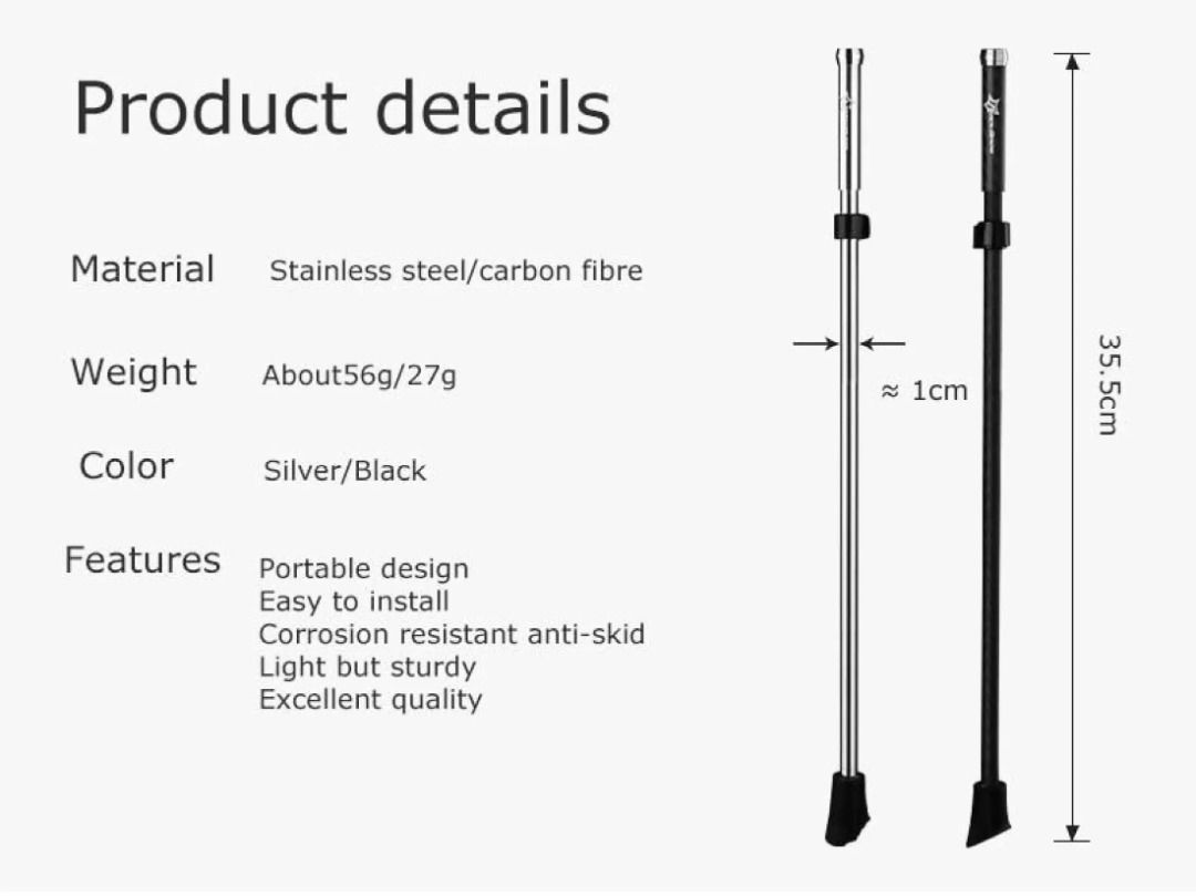 ROCKBROS Carbon Fiber Foldable Bicycle Kickstand Quick Release MTB Road