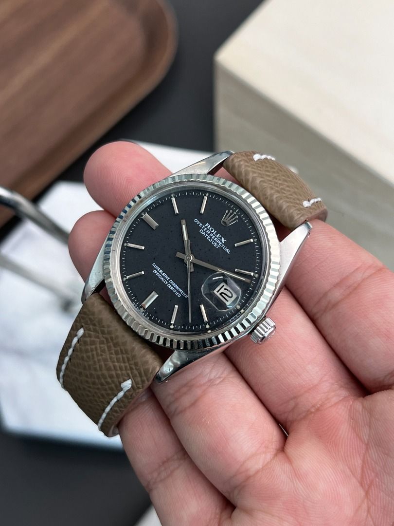 Rolex datejust 36 leather strap hot sale