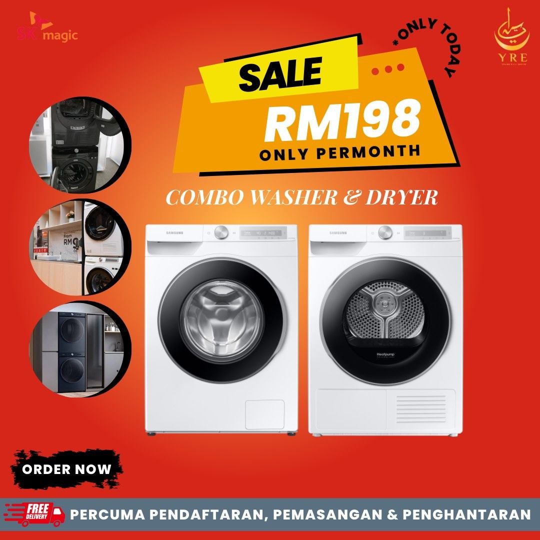 Samsung Washer & Dryer promo combo, TV & Home Appliances, Washing Machines and Dryers on Carousell