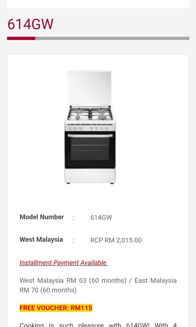 Singer 4 Gas burner + oven, TV & Home Appliances, Kitchen Appliances