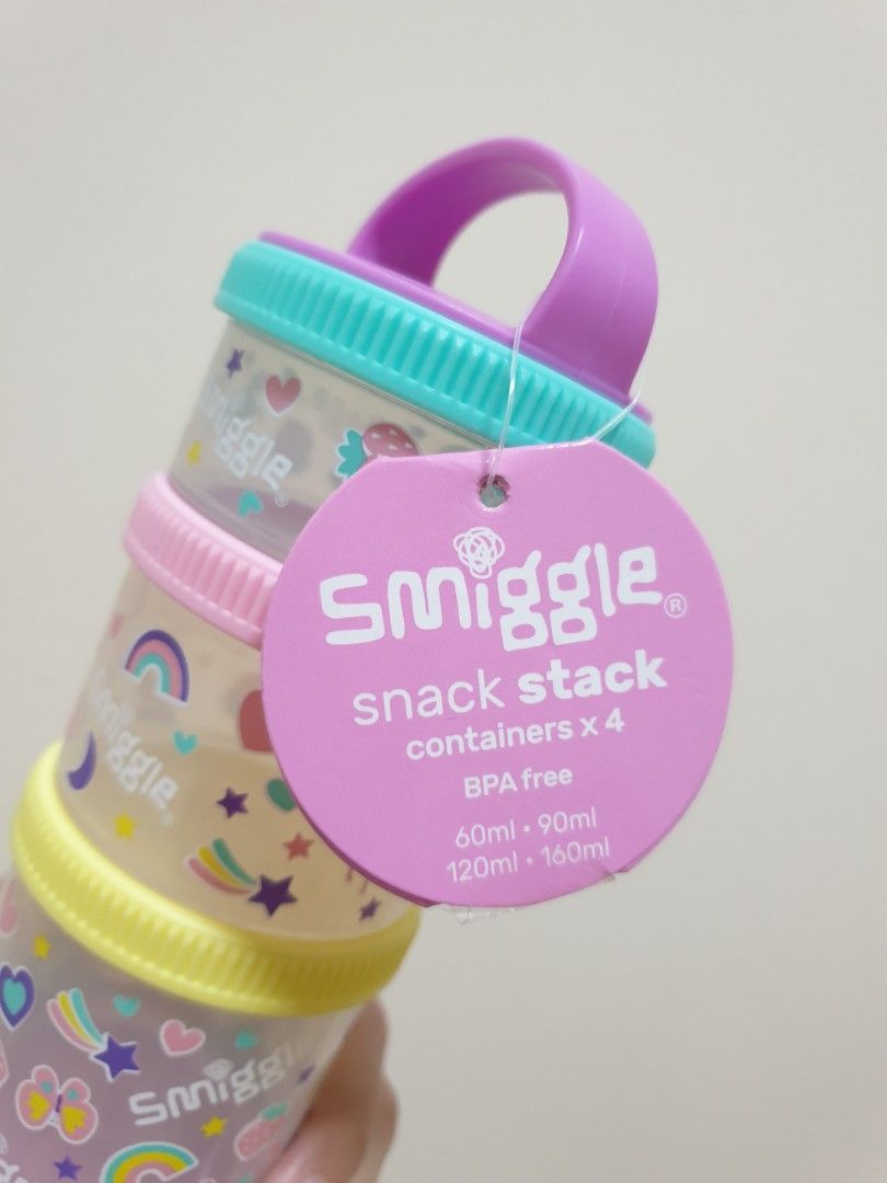 Smiggle snack stack 4 containers, Babies & Kids, Nursing & Feeding