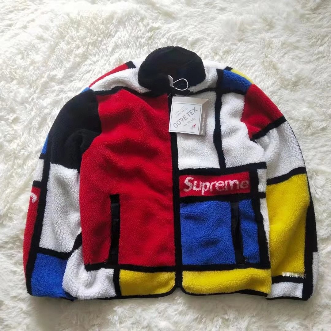 Supreme* Reversible Colorblocked Fleece Jacket 'Red', Men's ...