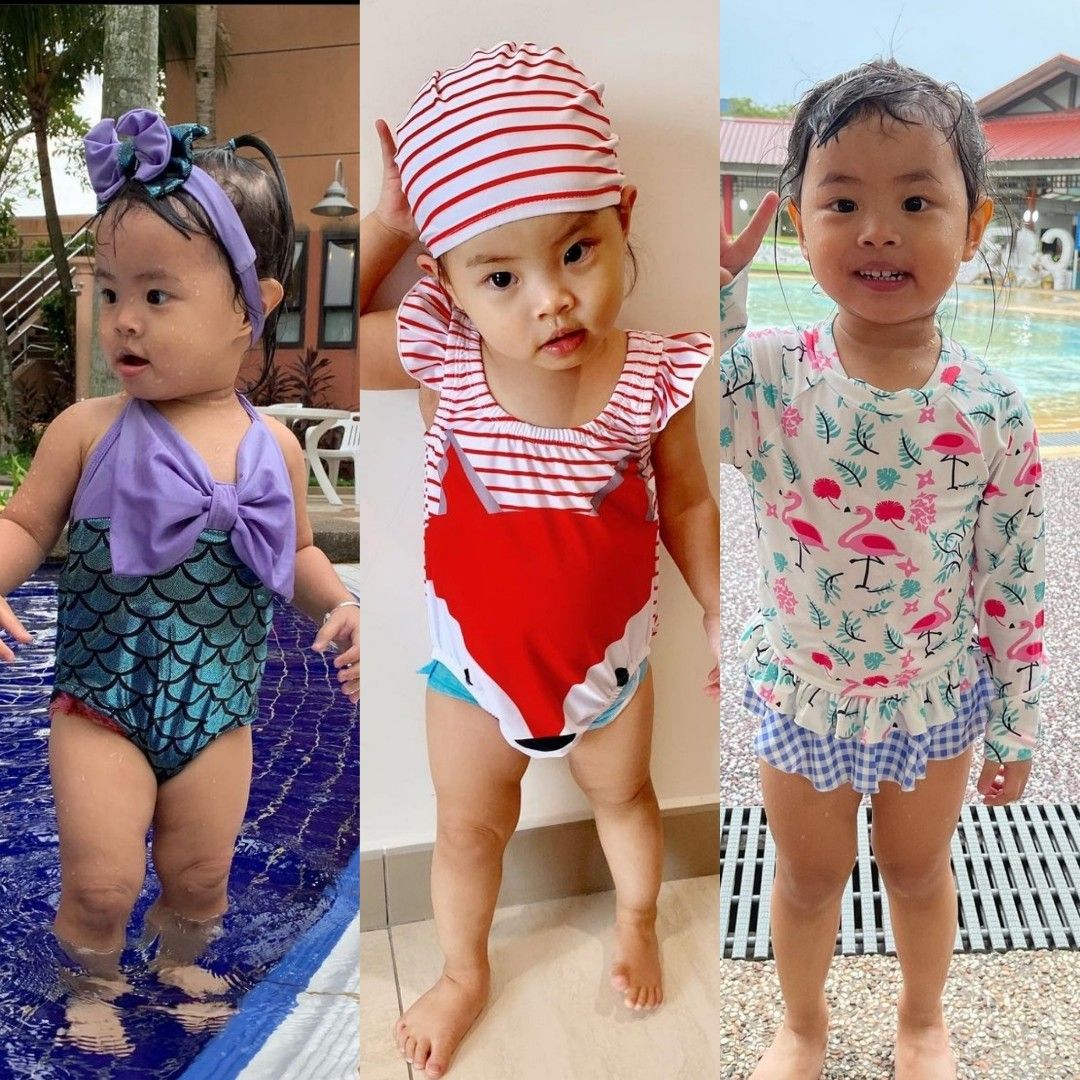 Girls swim top in clothes
