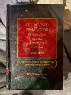 The Revised Penal Code by Luis B. Reyes