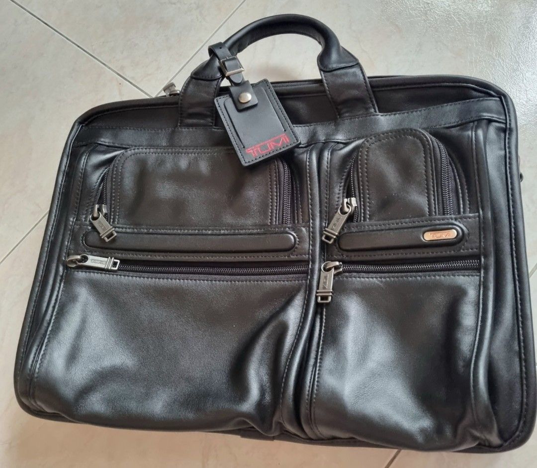 tumi t pass leather laptop briefcase