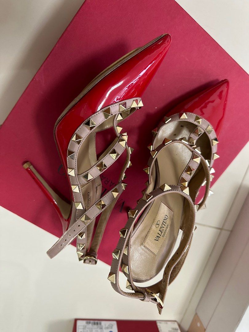 Red valentino rockstud pumps sales