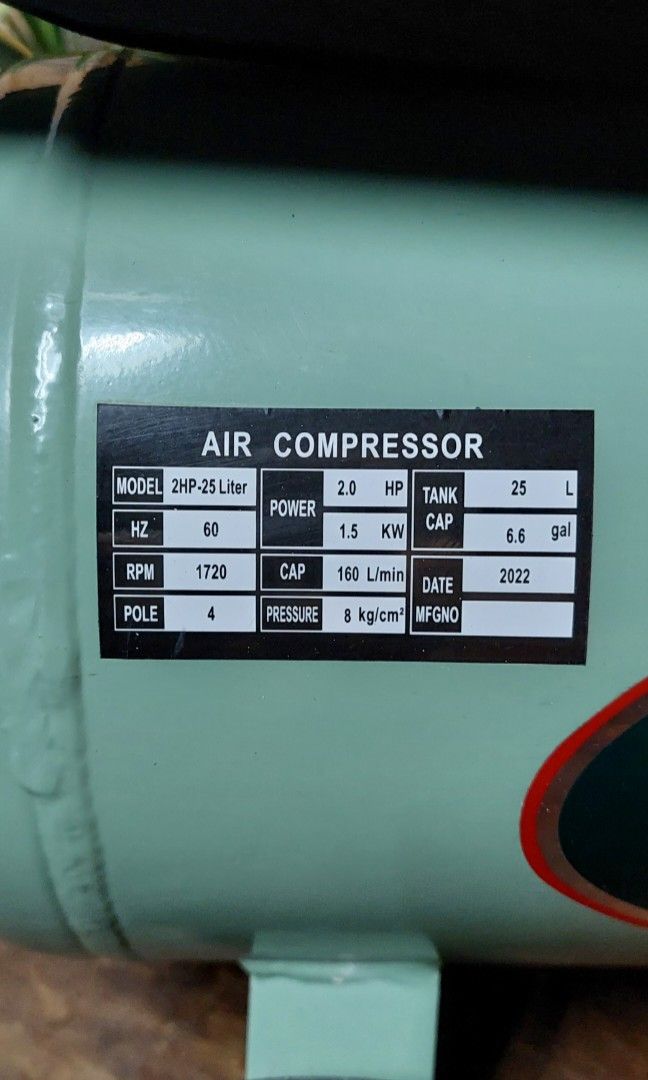 VESPA AIR COMPRESSOR 2HP ORIGINAL, Commercial & Industrial, Industrial Equipment on Carousell
