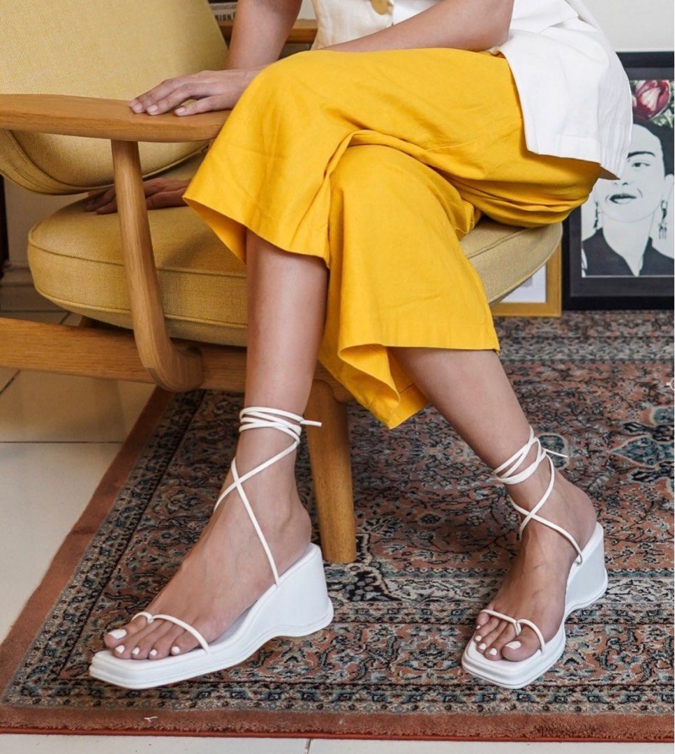white wedge heels women