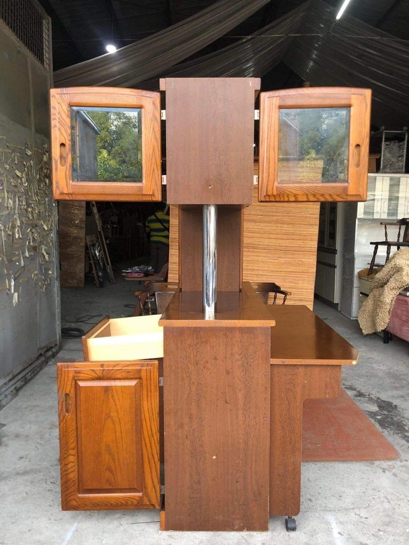 Wooden kitchen divider island board 47L x 18to32W x 69H inches