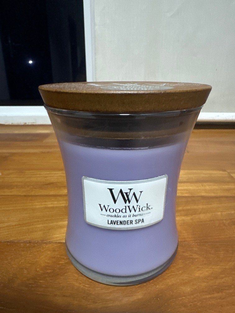 WoodWick Lavender Spa candle, Furniture & Home Living, Home Fragrance