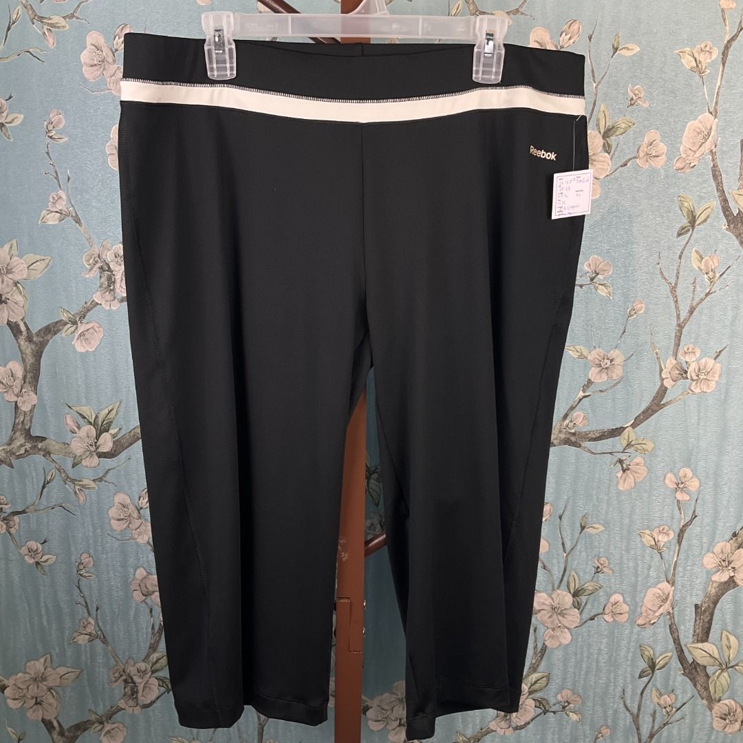 XL REEBOK 3 4 Capri Sports Pants Bottoms 11284 Women s Fashion