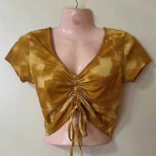 Yellow Tie Dye Cinched Top