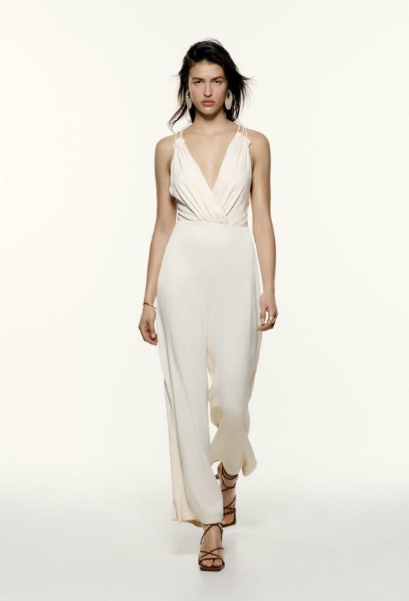Zara sales cream jumpsuit