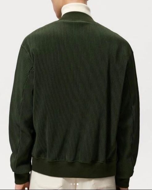 zara pleated bomber green