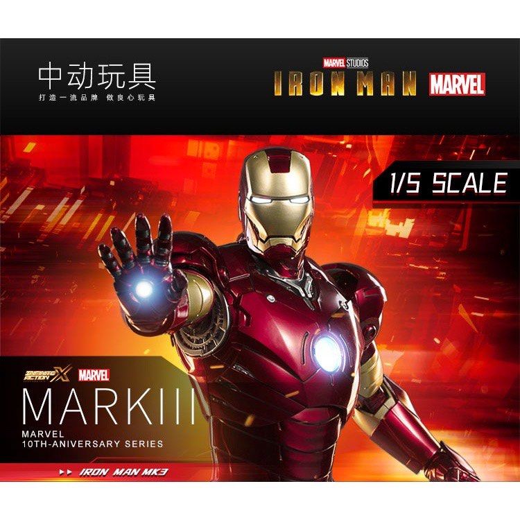 ZD toys 14-inch luminous Iron Man mk3 hand-made Marvel 10th anniversary  commemorative 1:5 ironman, Hobbies & Toys, Toys & Games on Carousell