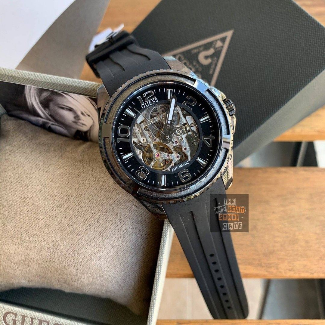 100 Original GUESS Elite Skeleton Automatic Men s Watch W1178G2