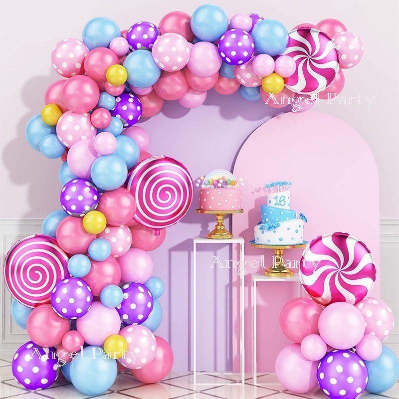 107pcs Rainbow Balloons Garland Arch Kit Girls Birthday Charm Decoration  Baptism Baby Shower Candy Theme Party Supplies, Hobbies & Toys, Stationery  & Craft, Occasions & Party Supplies on Carousell