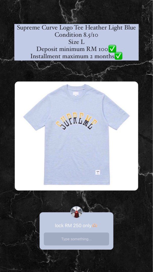 Supreme curve top logo tee
