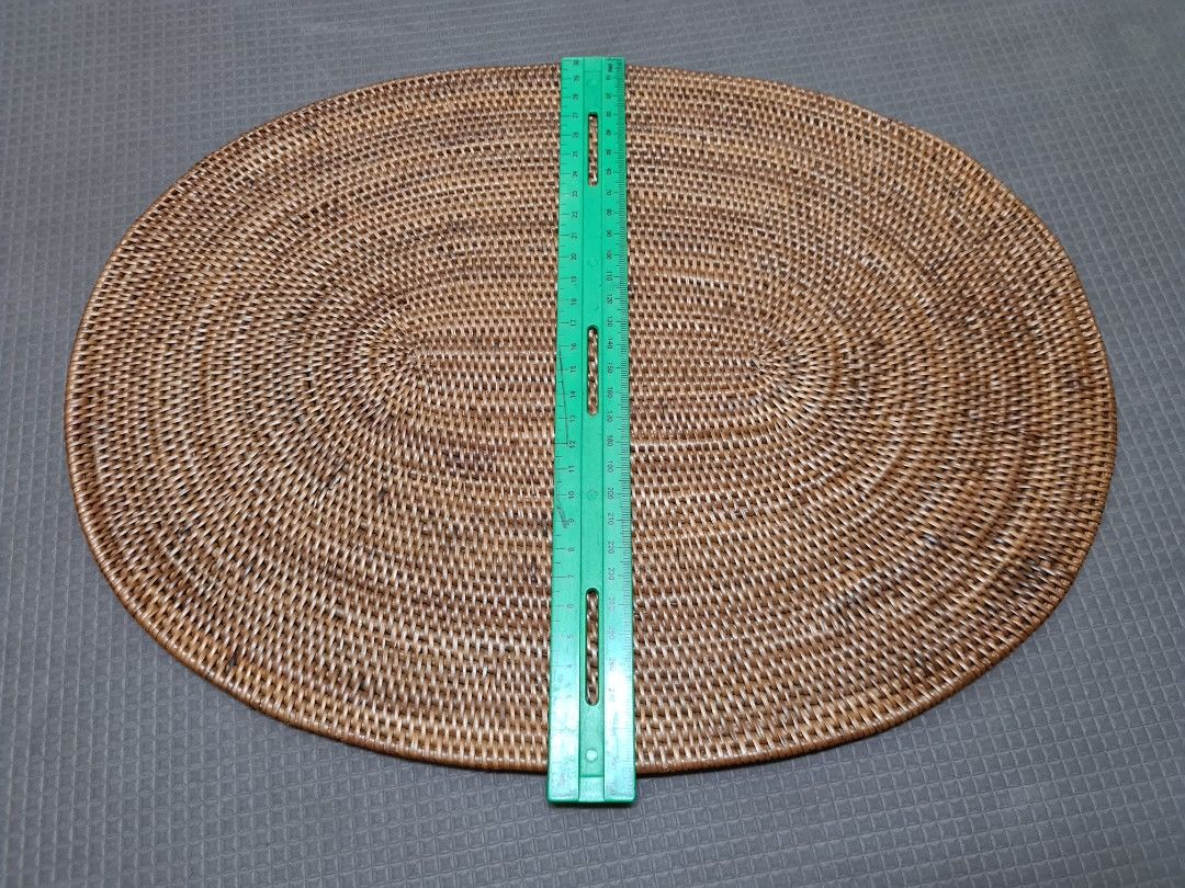 6 Balinese Rattan Woven Oval Placemats, Furniture & Home Living