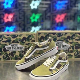 A BATHING APE BAPE STA VANS 聯名款 帆布鞋 拼色 彩色 猿人頭 潮流滑板鞋
