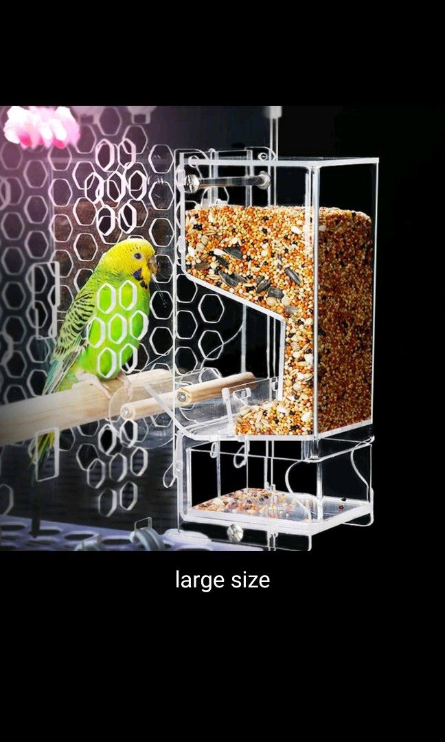 Acrylic no mess bird cage feeder, Pet Supplies, Homes & Other Pet