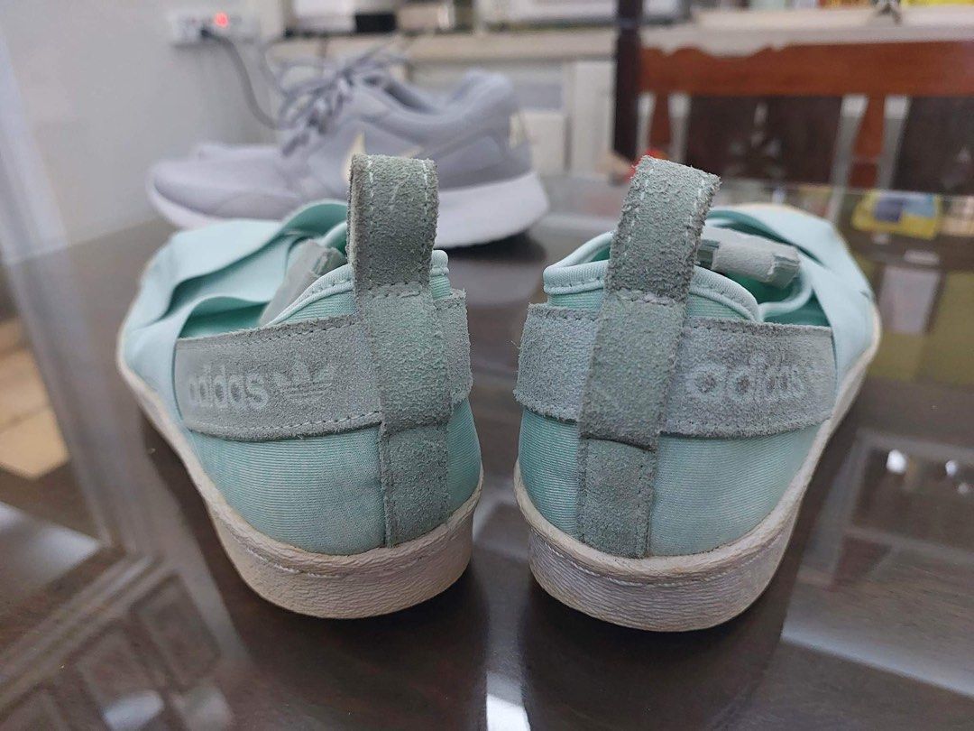 Adidas superstar slip on mint