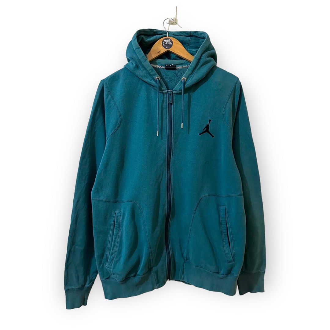 Air Jordan Full Zip Side Logo Teal Hoodie, Men's Fashion, Tops u0026 Sets,  Hoodies on Carousell