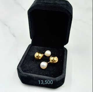 Akoya Pearl & 18k Gold Ball Reversible Earrings